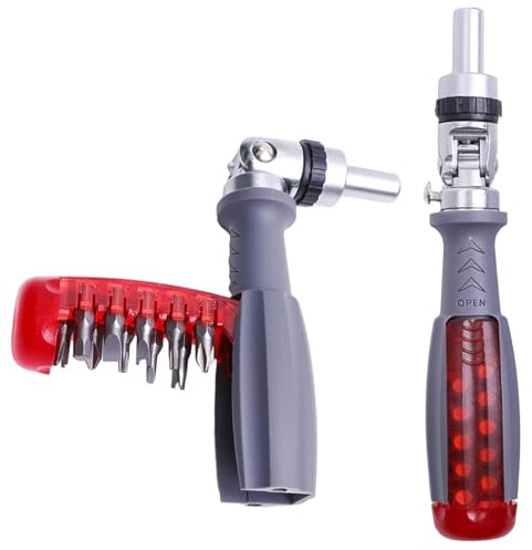 ANBOO Ratschenschraubendreher 10-in-1 mit Ratschenfunktion, 90° verstellbar & Bit-Speicher - Schraubendreher Set für Schlitz/Kreuzschlitz/Torx - Ideal für Heimwerker, Elektro und Montage
