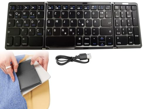 Tastiera senza fili a tre persiane - Tastiera pieghevole, tastiera pieghevole | tastiera a tre persiane per più dispositivi, piccola tastiera multilingue multi-dispositivo per tablet e smartphone