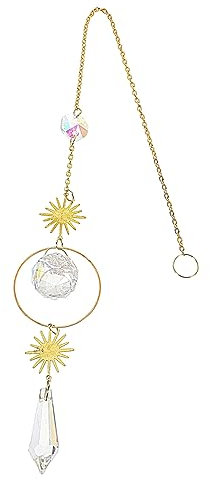 BCOATH Künstlicher Kristall Sonnen Mond Anhänger Hängende Deko Für Haus Garten Und Auto Leichter Imitationskristall Für Fenster Raumdekoration Für Geschenk Und Feiertage