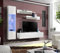 All4All Wohnwand Alfa - Schrankwand Hängend - Anbauwand - Wohnzimmerschrank - Wohnzimmer - Wandschrank - Modern - Weiß Matt/Weiß Hochglanz 21