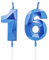 16th Birthday Candles，Sapphire Blue Number Candles Birthday Decoration, Happy Birthday Cake Toppers, for Birthday Parties Weddings Company Anniversaries