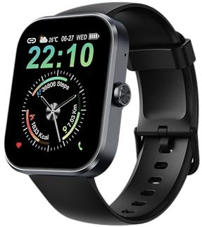 Canareen Smartwatch Herren Damen, Smart Watch mit 1,91 HD Touchscreen, 118+für Sportmodi Fitnessuhr mit Puls-Schlaf-Monitor Schrittzähler, Android iOS (Grau)