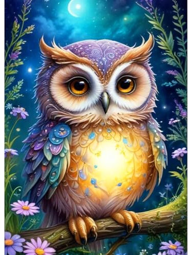 CEOVR Diamond Painting Kit Erwachsene Eule Diamond-painting,30x40 cm Diamant Paintings Kit,Tiere in der Nacht Diamond Painting Bilder Set,5D DIY Diamond Painting Bilder Kit