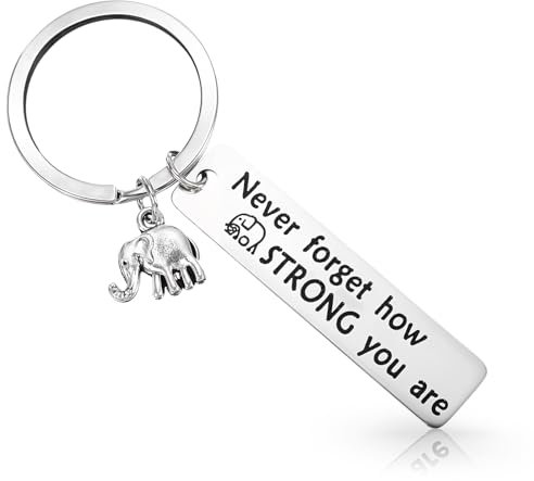 Ymapinc Elefant Schlüsselanhänger mit Gravur, Edelstahl Schulanfang Elefant Geschenk Gute Besserung Geschenke Frauen Schlüsselanhänger Motivationsgeschenke für Frauen Männer Geburtstagsgeschenk