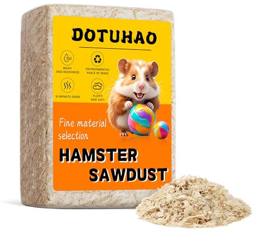 DOTUHAO 2 LB Hamster Bedding, Sawdust, Wood Shavings, Pine Shavings, Guinea Pig Bedding, Rabbit Bedding, Rat Bedding, Small Animal Bedding, Pet Bedding, Wood Chips for Pets (2 lb)