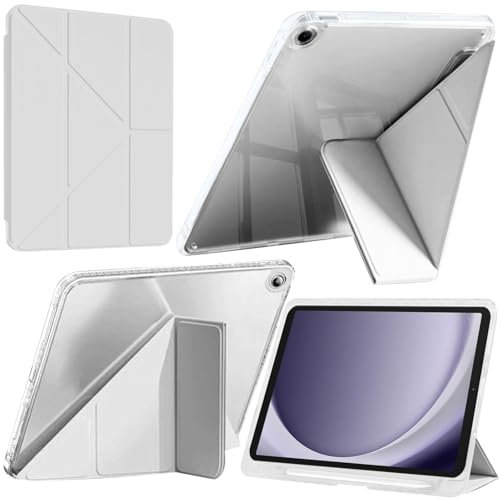 A-BEAUTY Funda Compatible con Samsung Galaxy Tab A11 / Tab A9 8.7-Pulgadas 2025/2023 con Soporte para Bolígrafo S, Antichoque Carcasa Translúcida, Soporte de Y 6 en 1, Gris
