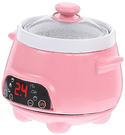 SUPVOX Miniatur Reiskocher Modell aus Metall Langlebig und Farbecht Geeignet für Puppenhaus Küchenszene Mini Haus Dekoration Kreatives Basteln für Rosa