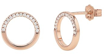 TOM TAILOR - Damen Ohrringe 925 Silber - mit Zirkonia Stein - Kreis Ohrstecker