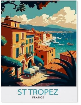 1000 Piece Jigsaw Puzzles for Adults，St. Tropez Riviera，Classic Puzzle Difficult Puzzle Fun Creative DIY Toys Gifts for Girls and Boys, Family Games（50x70CM）-BJ27