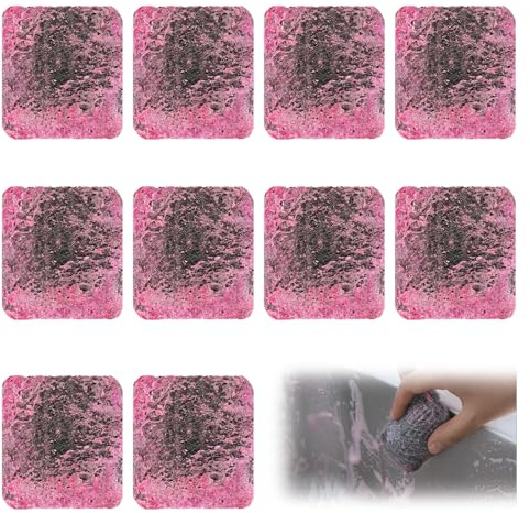 10 tamponi di lana di acciaio pre-insaponati, spugne abrasive per pulire pentole, padelle, griglie, lavelli, anti-ruggine