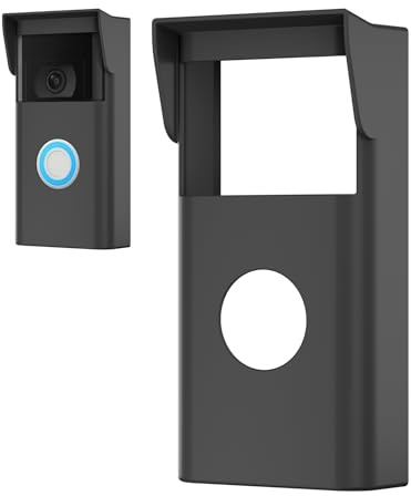 Silicone Cover Compatible with Ring Video Doorbell 2nd Gen (2020 Release) – Weather-Resistant Rain Cover & Sun Glare Visor, Silicone Skin to Reduce Lens Fog, Easy Slip-On Tool-Free Installation, Black