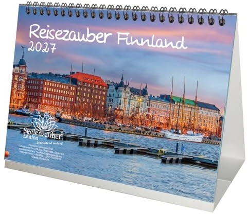 Reisezauber Finnland DIN A5 Tischkalender für 2027 Helsinki Stadt Reise Land Urlaub - Seelenzauber