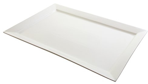 10 platos rectangulares Strawberry Street de 17 pulgadas por 11 pulgadas, porcelana, blanco, 22-Inch by 15-Inch