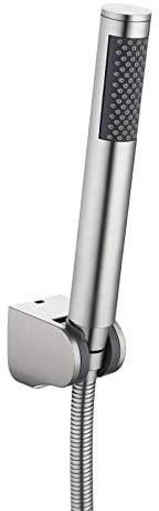 KES Soffioni Doccia Con Tubo e Staffa Bagno, Soffione Doccia Acciaio Inox Spazzolato, LP150-BS
