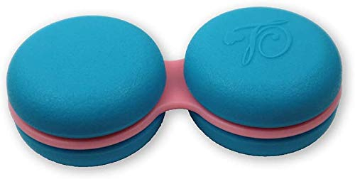 SPORTS WORLD VISION 1PC Blue Macaroon Contact Lens Case | Compact, Portable & Leakproof Contact Lens Holder | Durable, Travel-Friendly Contact Lens Solution Box with Same Color Set