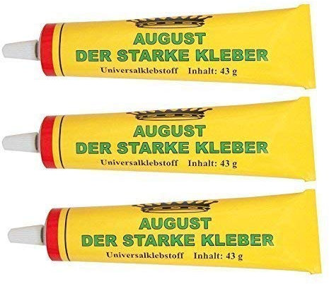 August der Starke Alleskleber Universalkleber 10 Tuben Gelb Flüssig Kleber