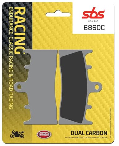 2X SBS Front Dual Carbon Performance Brake Pads Set For Kawasaki Suzuki OE 686DC