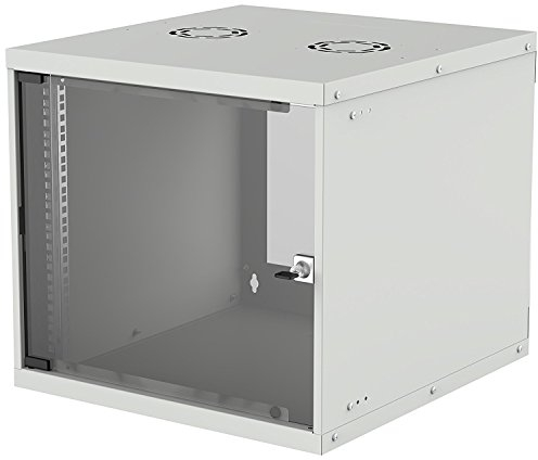 kab24® Basic Line Netzwerkschrank Serverschrank Wandhehäuse Netzwerk Wandschrank Wandverteiler SOHO Schrank grau 19 Zoll 9 HE H:50 x B:54 x T:40cm