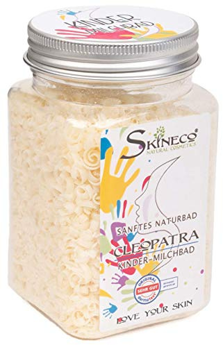 Skineco Cleopatra Bain à lait pour enfant - Additif de bain durable au lait de chèvre - Essence de bain douce pour les peaux sensibles - Bain relaxant - Bain de soin - Cosmétique naturel fait main