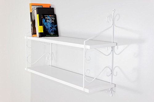 Elegant White Wall Shelf, 72 cm x 51 cm x 20 cm | 100% Melamine Coated Particle Board, Metal Bracket | Assembled, Perfect for Traditional & School Decor