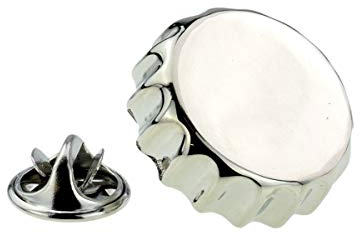 Silver Coloured Beer Bottle Top Lapel Pin Badge