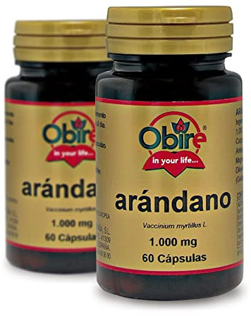 Obire | Arándano Rojo 1000 mg | 2 Unidades | 60 Cápsulas | Extracto Seco | Ayuda a Reforzar el Sistema Inmune y la Salud del Tracto Urinario | Rico en Vitamina C