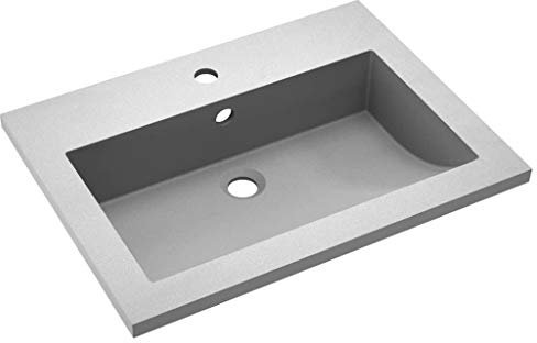 Festnight Lavabo Empotrable de Granito Gris 60x45x12 cm