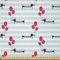 ABAKUHAUS Dackel Stoff als Meterware, Dog-Holding-Ballone Spaß, Microfaser Stoff für Dekoratives Basteln, 1M (230x100cm), Vermilion Blassblau Schwarz