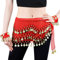 LZYMSZ Bauchtanz Hüfttücher, Frauen Bauchtanz Röcke mit 128 Goldmünzen, Mädchen Chiffon Bauchtanz Taille Kostüm Gürtel mit Armbänder für Karneval Samba Latina Zumba Yoga Klasse Leistung (red)
