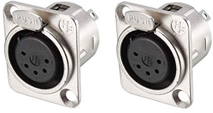 Sourcing map YL3079 Adaptateur jack femelle 5 broches XLR pour connecteur microphone Adaptateur convertisseur audio haut-parleur ton argenté