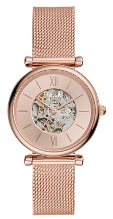 Fossil Carlie Three-Hand Blush Leather Watch, ES4484