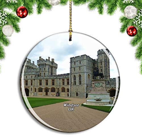 Weekino Regno Unito Inghilterra Windsor Castle Decorazione Natalizia Albero di Natale Ornamento Pendente sospeso Città Viaggi Souvenir Collection Porcellana da 2,85 Pollici