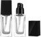 2 STK 30ml Leere quadratische Klarglas-Pump-Flasche Lotionspender mit schwarzem Deckel nachfüllbar tragbare Foundation-Flasche Make-up Kosmetik-Behälter Halter für Lotion Essenz Emulsion Serum