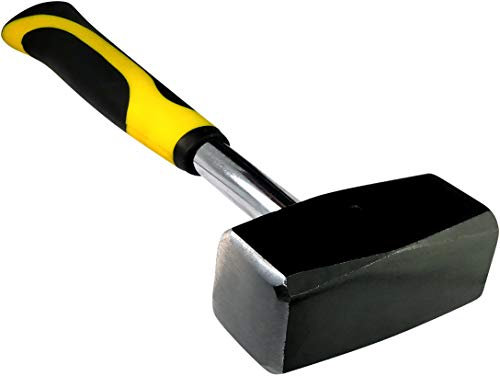 AERZETIX - Maglio/Mazza/Martello quadrato classico - 1000g x 282mm - Testa in acciaio - Manico metallo - per intagliatore/scultore/muratore in pietra - Scalpello/Cemento/Roccia/Granito/Marmo - C46145
