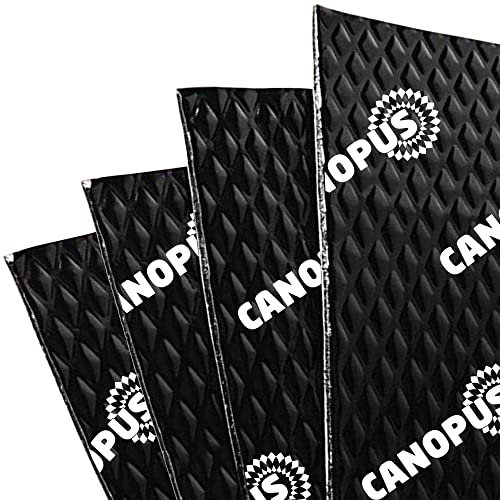 CANOPUS 2mm 1,7m², Auto Selbstklebende Alubutyl Schalldämpfungsmatte, Vibrationsdämpfung, Dämmmatte für PC, Kfz, Fahrzeugboden, Seitenwände, Türen, Dämm Matte, Motordämmmatte, Schwarz