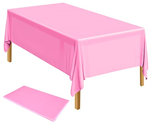 ELECLAND Tischdecke Kunststoff Tischtuch Rosa Tischschutz Fleckschutz Wasserabweisend Garten Tischdecke 137 x 274 cm für Garten, Balkon und Camping