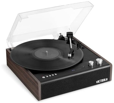 Victrola Eastwood Bluetooth Plattenspieler mit DREI-Gang-Plattenspieler und austauschbarer Audio-Technica-Kartusche | Espresso | VTA-72-ESP-INT