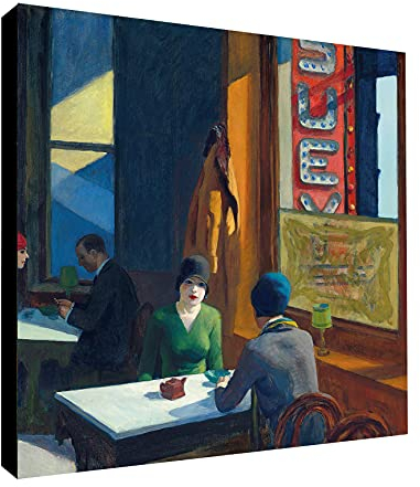 Edward Hopper Chop Suey Leinwandbild, gerahmt, verschiedene Größen (38 x 38 Zoll)