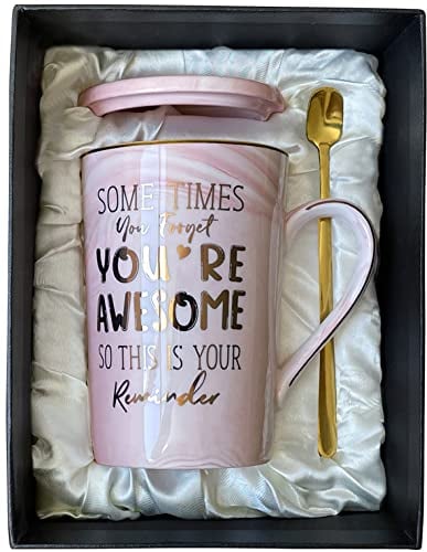 Doublewhale Gifts for Women, Thank You Gifts for Women, Inspirational Congratulations Gift for Friends, Colleagues, Teachers on Birthday, Graduation, Retirement - 14OZ Ceramic Coffee Mug