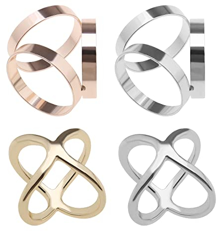 4 Stücke Schnallen Schal Klipps Metallischer Schalring Klipp Gold Silbern Dekorative Accessoires der Kleidung Broschen für Seidenschals Schals Kleidung von Damen