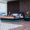 BESTWANTED Gas Lift Ottoman Storage Bed,5FT King Size Bed Frame with Storage, Ottoman Bed with LED Lights, Faux Leather, Black