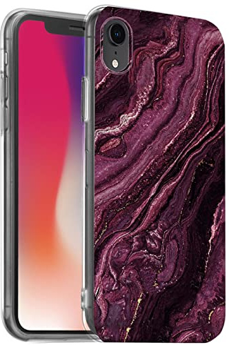 Verco Marmor Case für iPhone XR Hülle Silikon Handyhülle mit Motiv für iPhone XR Schutzhülle
