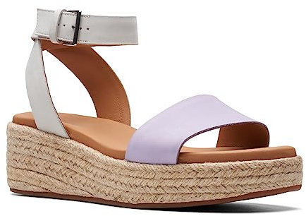 Clarks Sandalias de plataforma Kimmei Ivy para mujer, Lila Combi, 42 EU