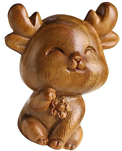 Warmhm Weihnachten Hirsch Tischdeko Weihnachtsdeko Rentier Figur Elch Dekofigur Hirsch Holzfigur Rentier Deko Statue Skulptur für Wohnzimmer Schlafzimmer Fenster Weihnachten Dekoration Geschenk