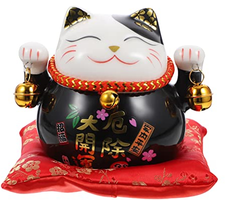 CLISPEED Welpe Glücksmünze Spardose Porzellan Japanische Glückskatze Winkekatze Keramik Spardose Maneki Neko Porzellan Kinder Sparbüchse Piggy Money Bank Katze Feng Shui Japan Spardose