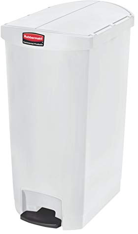 PROREGAL Ellipsenförmiger Treteimer aus gebürstetem Edelstahl | 40 Liter, HxBxT 68x35,5x39,6cm | Silber