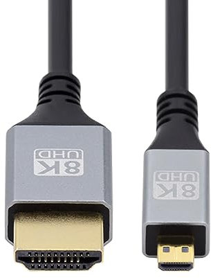 cablecc 8K 4K MICRO HDMI 2.1 Ultra mince HDTV Hyper Super Super Flexible Cord Type-A To-D Câble pour la caméra HDTV 200cm