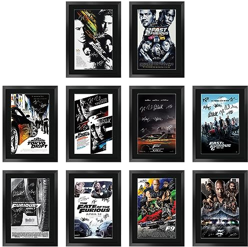 HWC Trading FR A3 The Fast and Furious Collection Vin Diesel Geschenke Geduckter Poster Signiertes Autogramm Foto für Fans von Film Memorabilien - A3 Gerahmt