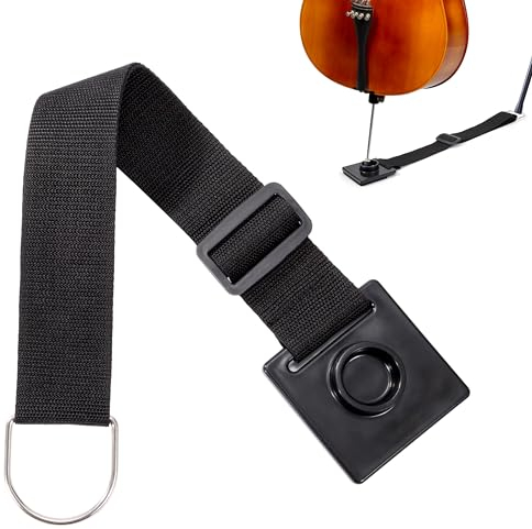 Newellsail Pique Ancre pour Violoncelle Support Antidérapant de Violoncelle Sangle Réglable avec Anneau en D Métal et Coussinet Épais Cale-pique pour Protection d'ancrage de Violoncelle