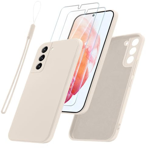 Vauki Coque pour Samsung Galaxy S21 5G avec 2 Pièces Verre Trempé, Etui Souple TPU Silicone Antichoc Anti-Rayures Ultra Fine Housse Compatible avec Samsung Galaxy S21 5G, Blanc